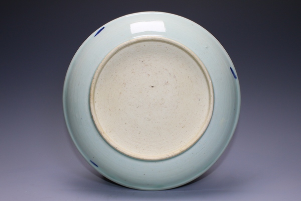 古玩陶瓷清中期·青花釉里紅鯉魚躍龍門盤拍賣，當(dāng)前價(jià)格752元