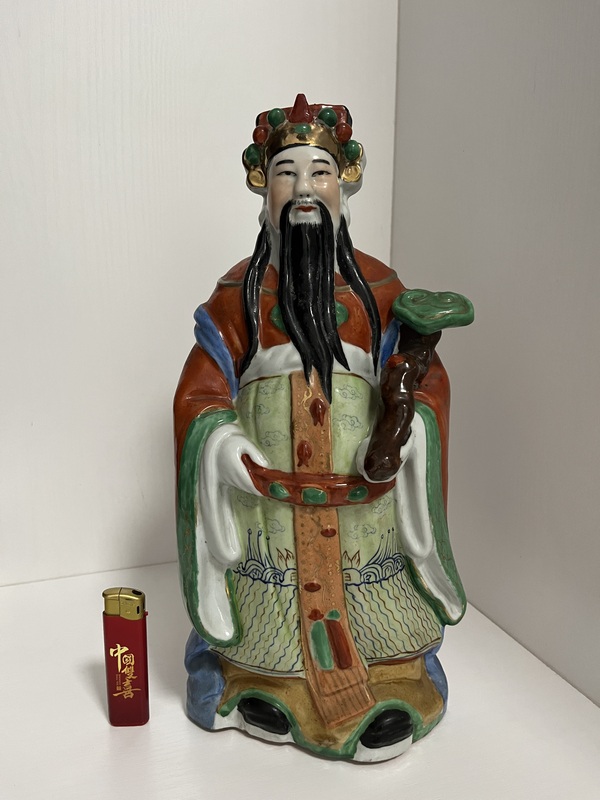 古玩陶瓷粉彩財(cái)神塑像（大號）拍賣，當(dāng)前價(jià)格450元