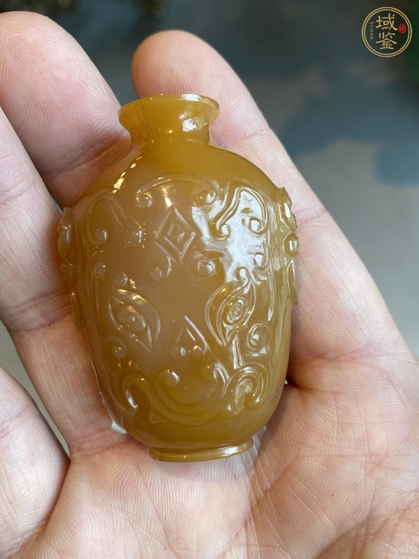 古玩雜項(xiàng)雞油黃料器鼻煙壺真品鑒賞圖