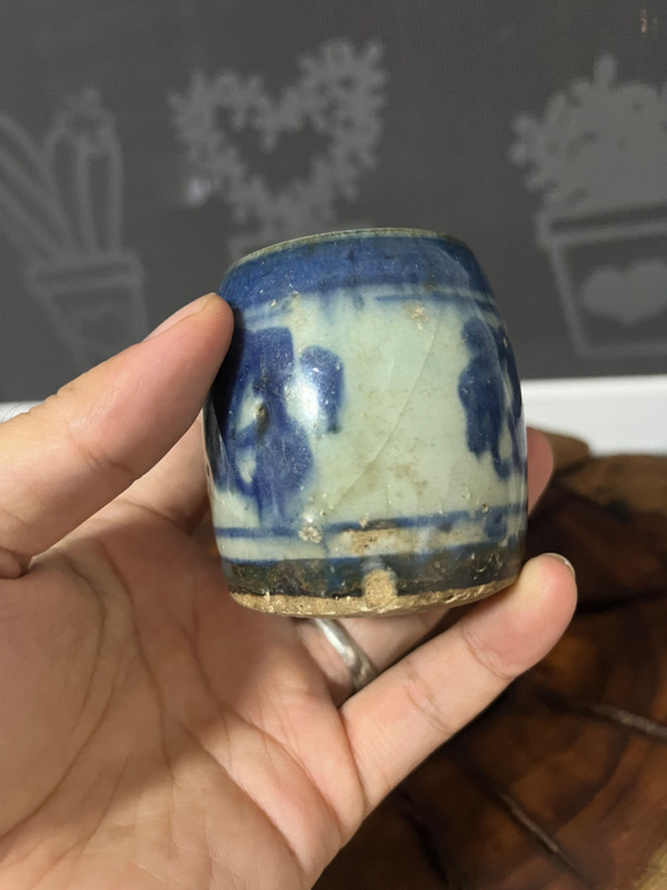 古玩陶瓷晚清青花福字燭臺拍賣,當前價格699元