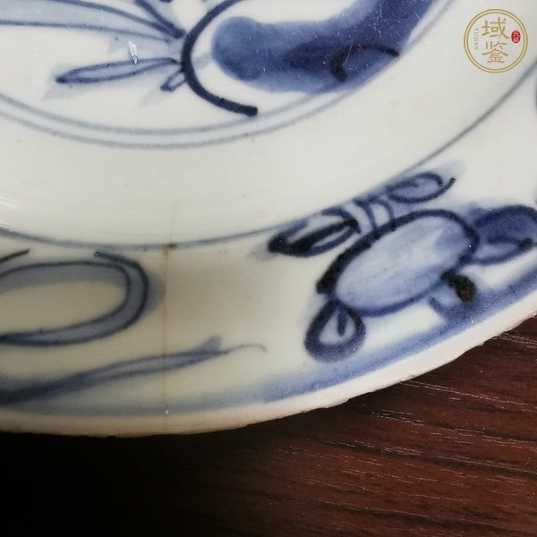 古玩陶瓷青花丹鳳朝陽紋折沿盤真品鑒賞圖