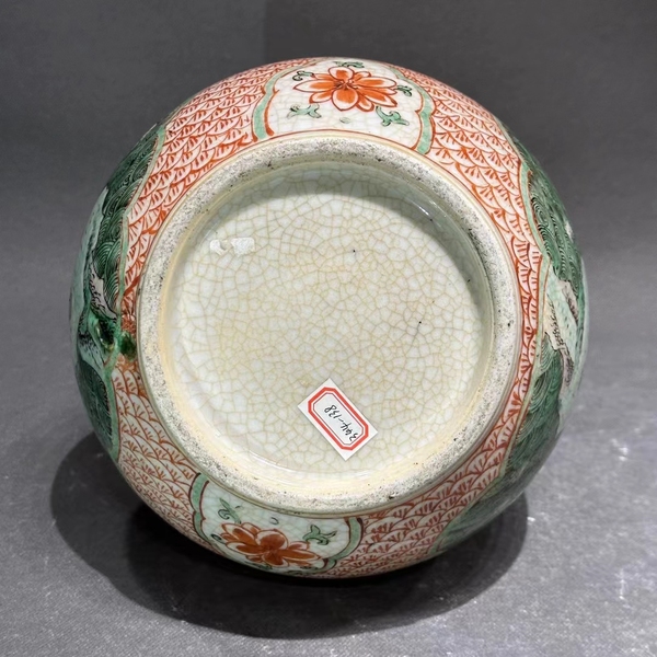 古玩陶瓷哥釉開光五彩海水瑞獸圖葫蘆瓶拍賣,當前價格26800元