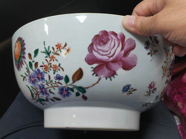 古玩陶瓷廣彩花卉紋墩式碗拍賣,當前價格3680元