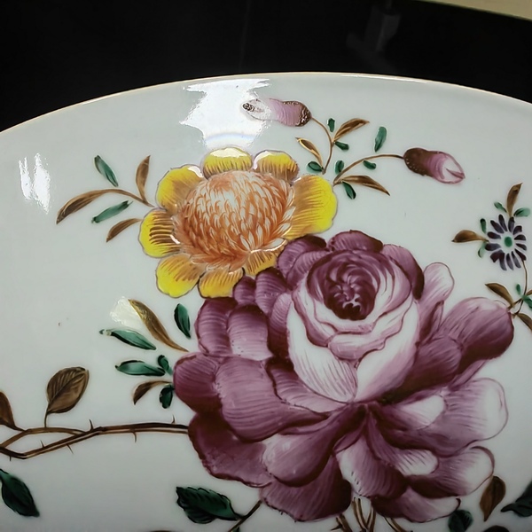 古玩陶瓷廣彩花卉紋墩式碗拍賣,當前價格3680元
