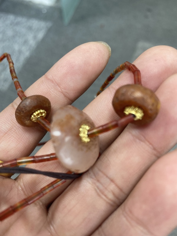 古玩玉器文化期瑪瑙“磨盤珠”拍賣,當前價格4000元