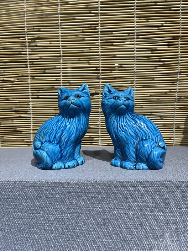 古玩陶瓷孔雀藍釉貍貓擺件拍賣,當前價格1399元