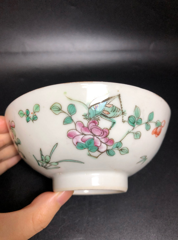 古玩陶瓷清道光 細路粉彩飛黃騰達紋茶碗拍賣，當前價格3800元