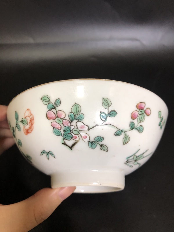 古玩陶瓷清道光 細路粉彩飛黃騰達紋茶碗拍賣，當前價格3800元