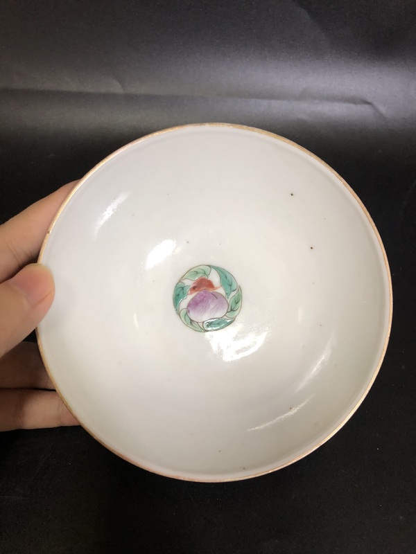 古玩陶瓷清道光 細路粉彩飛黃騰達紋茶碗拍賣，當前價格3800元