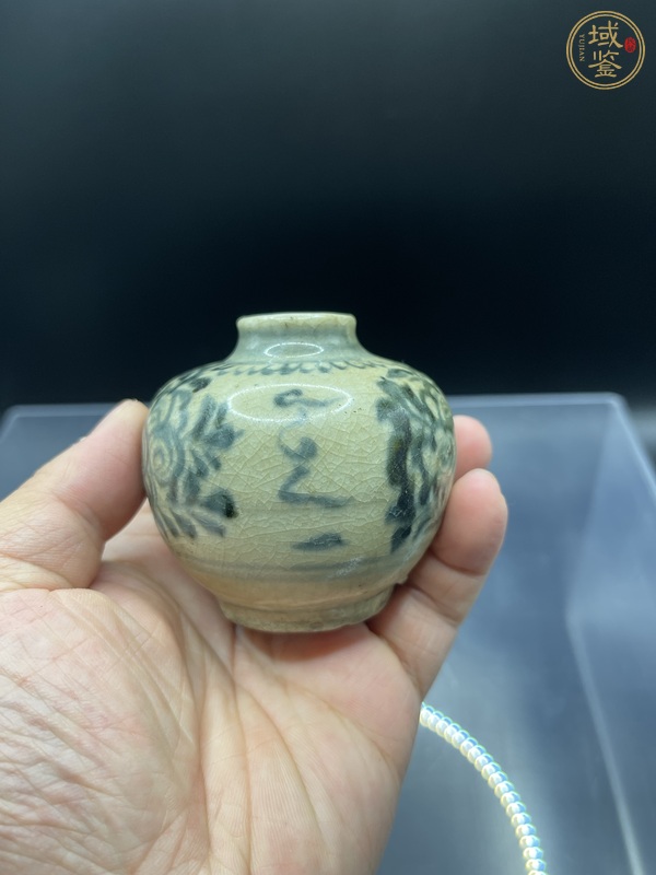 古玩陶瓷青花花卉紋水盂真品鑒賞圖