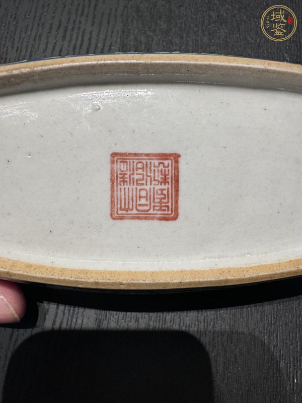 古玩陶瓷粉彩茶船真品鑒賞圖