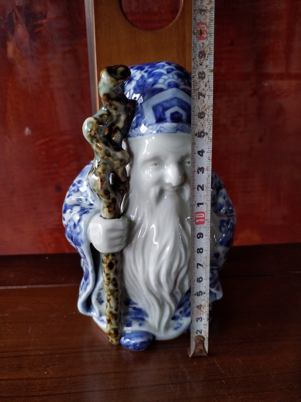 古玩陶瓷【福德正神】民國青花福德正神造像拍賣,當前價格3260元