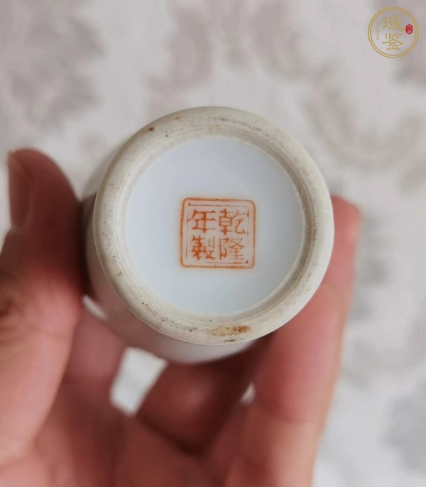 古玩陶瓷粉彩花鳥(niǎo)紋撇口瓶真品鑒賞圖