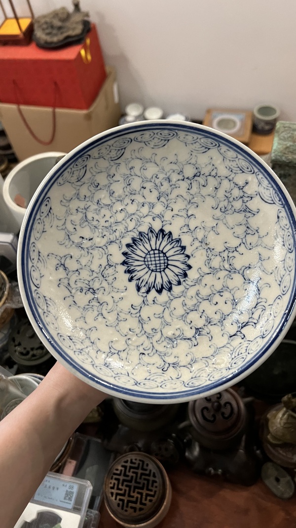 古玩陶瓷高足盤拍賣,當前價格255元