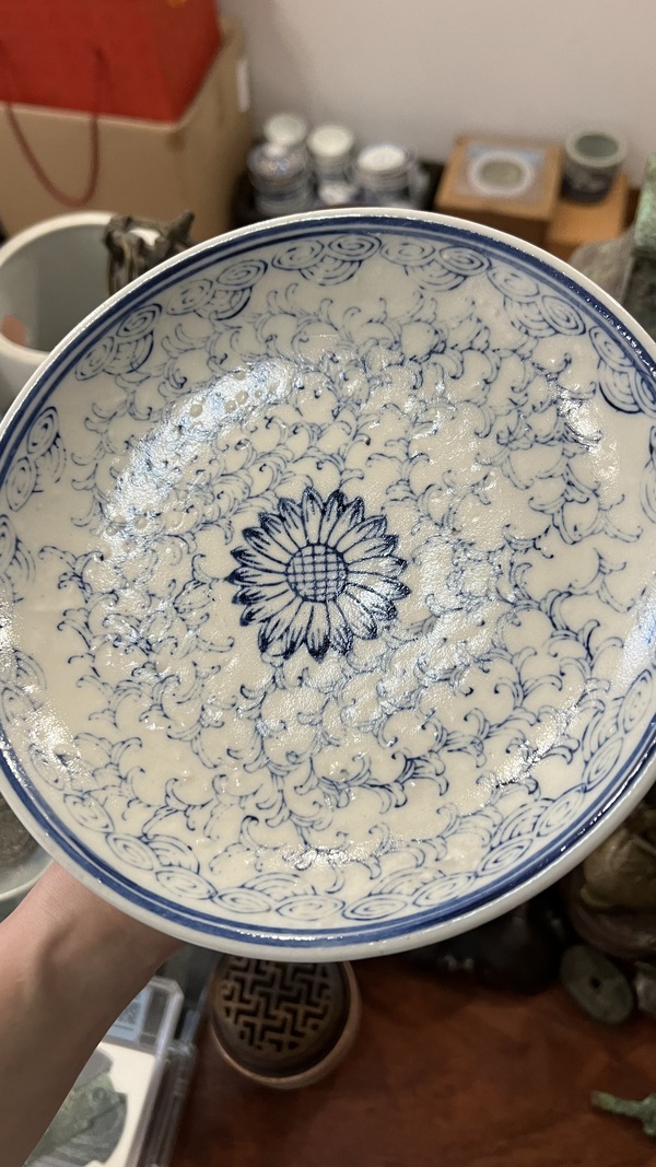 古玩陶瓷高足盤拍賣,當前價格255元