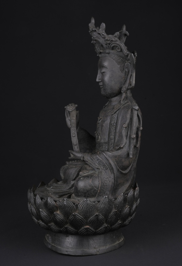 古玩銅器觀音菩薩拍賣，當(dāng)前價(jià)格10000元