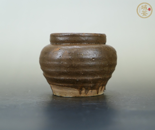 古玩陶瓷洪塘窯褐釉茶入真品鑒賞圖