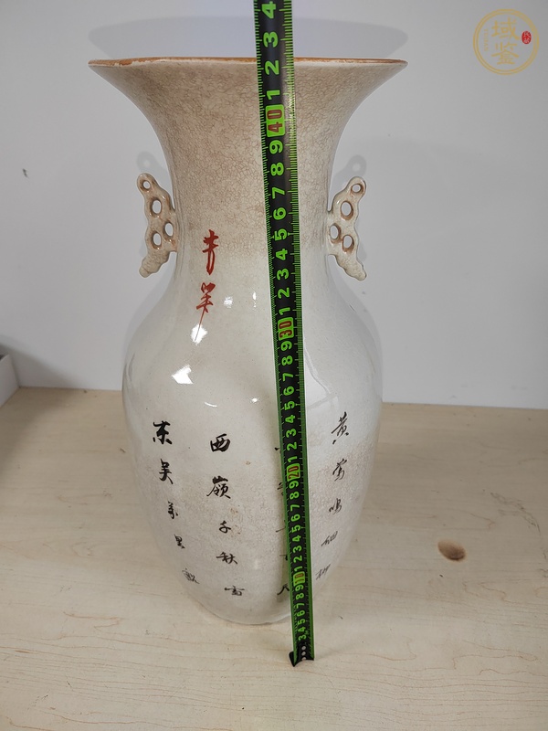 古玩陶瓷花鳥紋雙耳瓶真品鑒賞圖