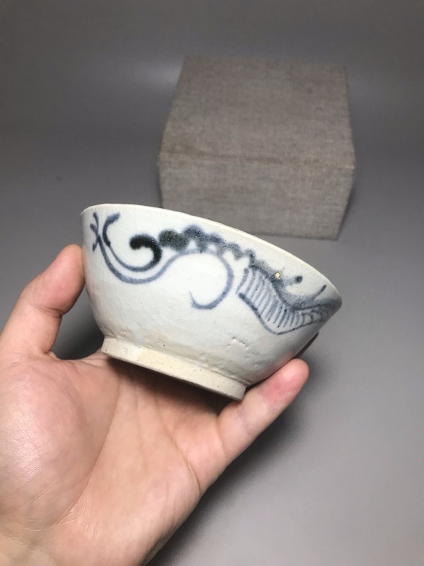 古玩陶瓷青花夔龍紋碗拍賣,當前價格0元