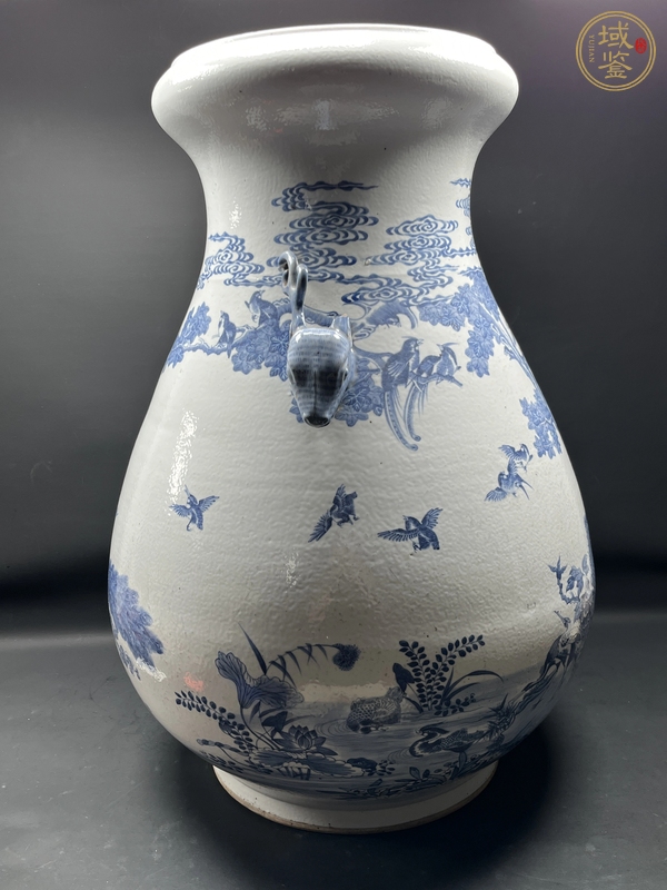 古玩陶瓷青花百鳥朝鳳鹿頭尊真品鑒賞圖