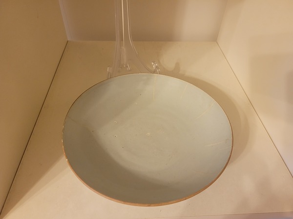 古玩陶瓷明末清初順治甜白釉斗笠盤拍賣,當前價格298元