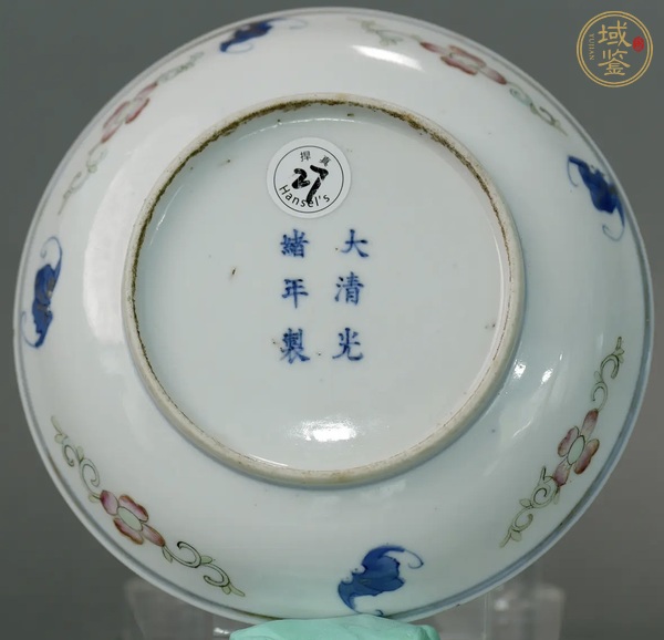 古玩陶瓷青花加彩盤真品鑒賞圖