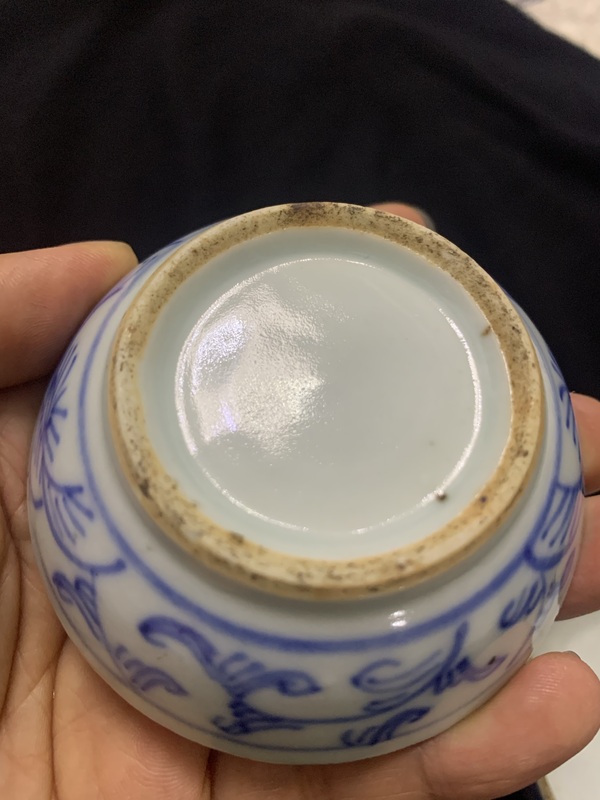 古玩陶瓷清中晚青花喜字纏枝蓮蓋盒拍賣,當前價格398元