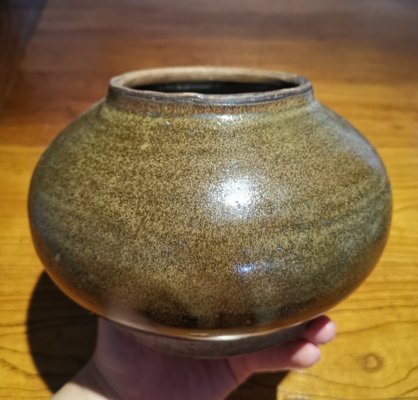 古玩陶瓷明茶葉末釉魚簍尊(器型少見)800拍賣,當前價格800元