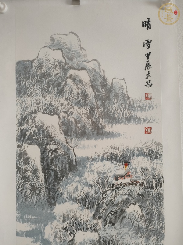 古玩字畫大昌款雪景山水立軸真品鑒賞圖