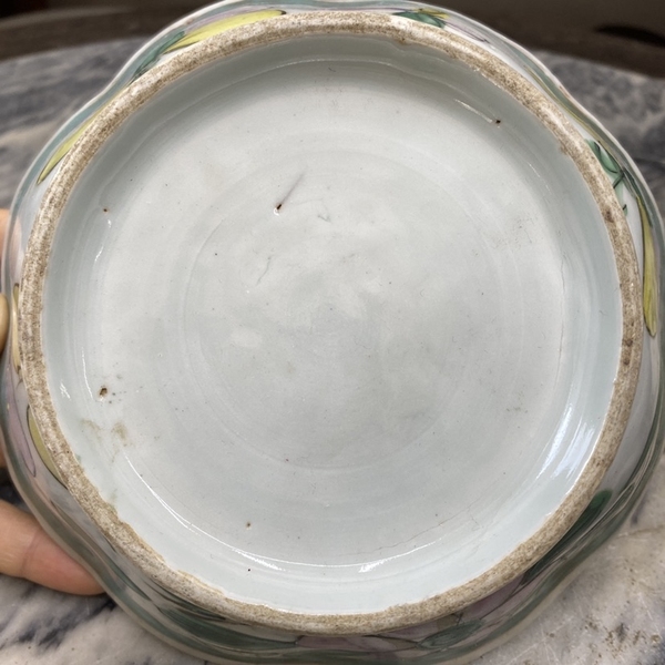 古玩陶瓷清末民初.花蝶紋粉彩碗拍賣,當前價格68元