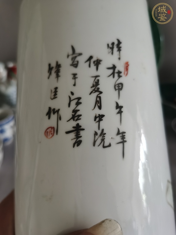 古玩陶瓷人物紋帽筒真品鑒賞圖