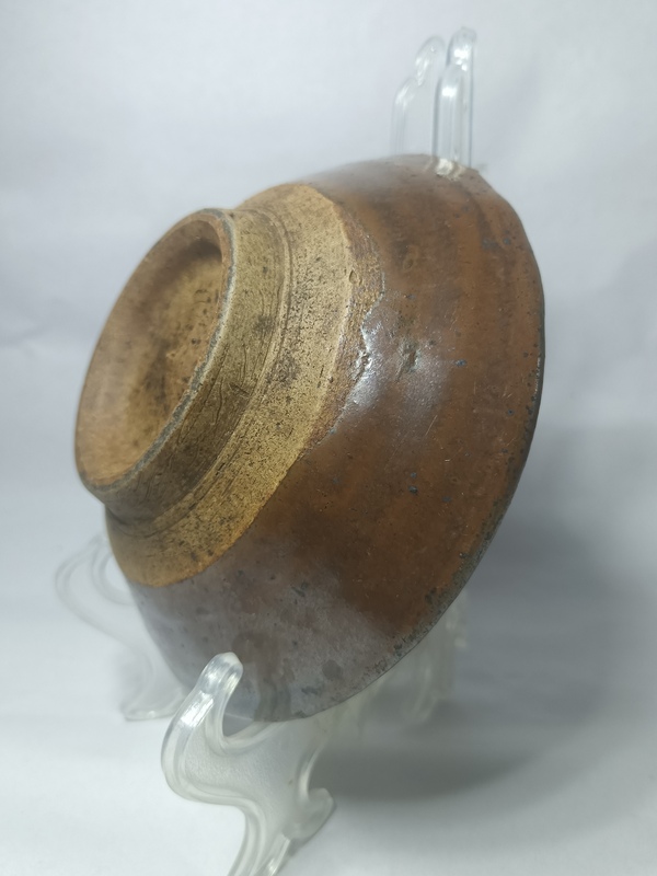 古玩陶瓷元末明初~磁州窯窯變褐釉茶碗拍賣,當前價格680元