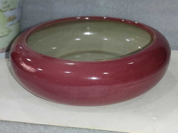 古玩陶瓷紅釉洗拍賣,當前價格488元
