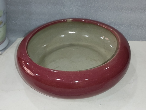 古玩陶瓷紅釉洗拍賣,當前價格488元