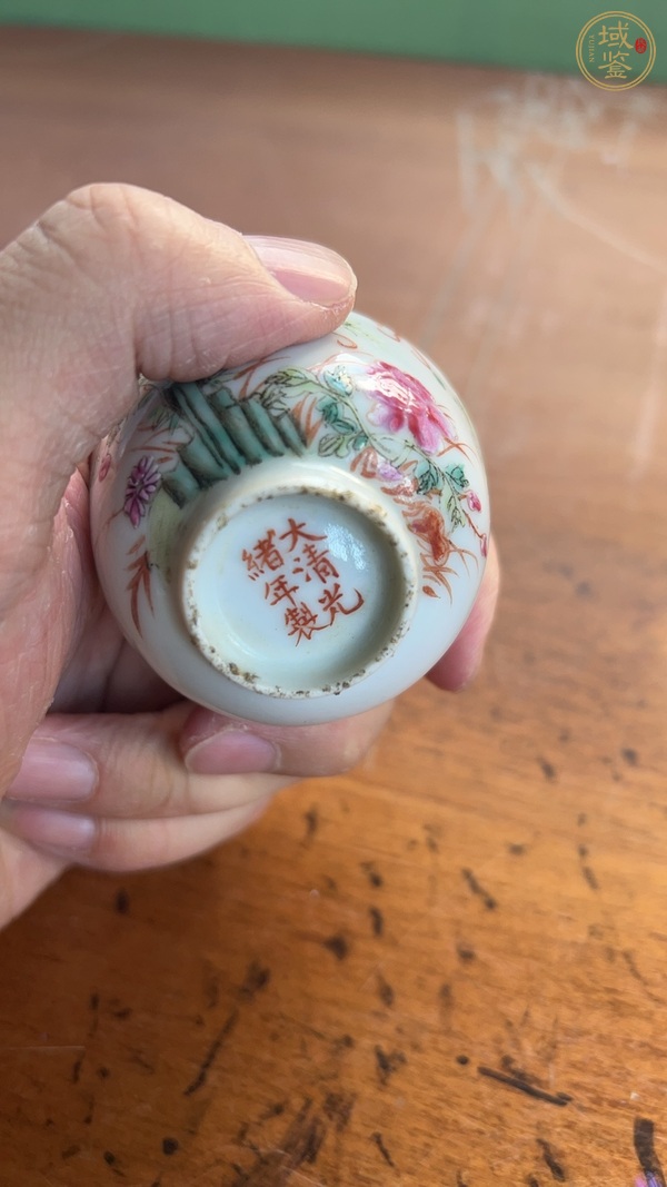 古玩陶瓷粉彩花卉杯碟  真品鑒賞圖