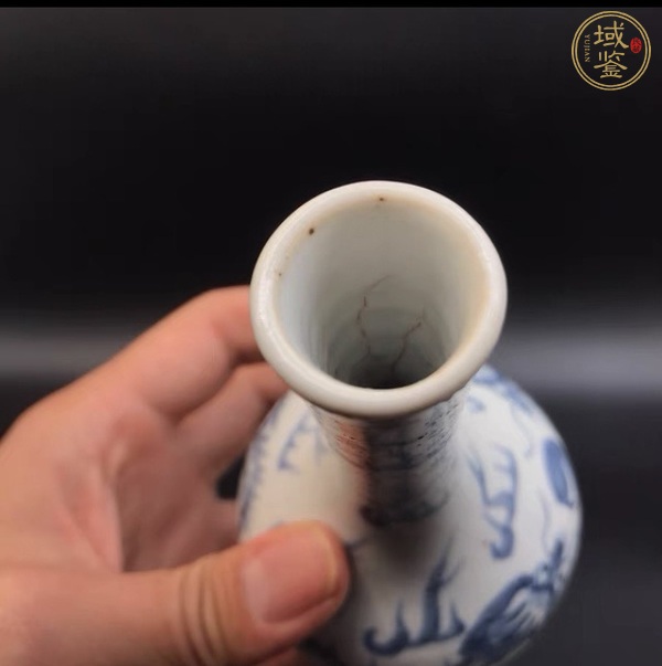 古玩陶瓷清中期 青花云龍紋膽瓶真品鑒賞圖