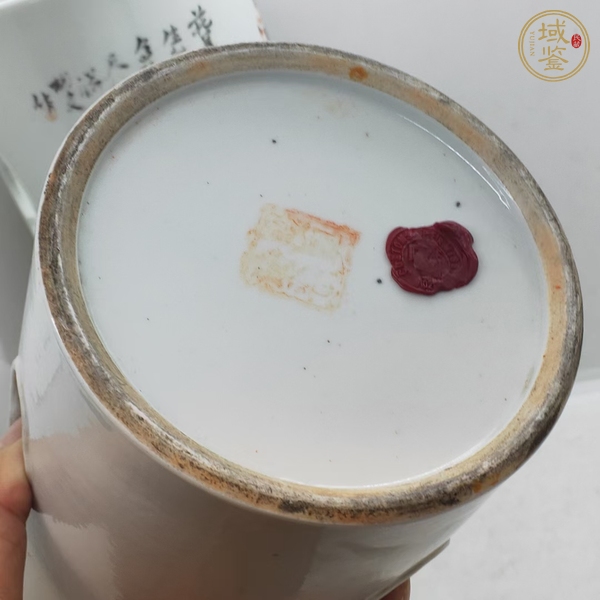 古玩陶瓷花鳥紋帽筒真品鑒賞圖