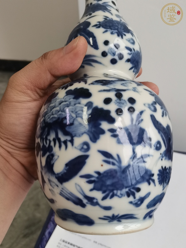 古玩陶瓷青花花鳥(niǎo)紋葫蘆瓶  真品鑒賞圖