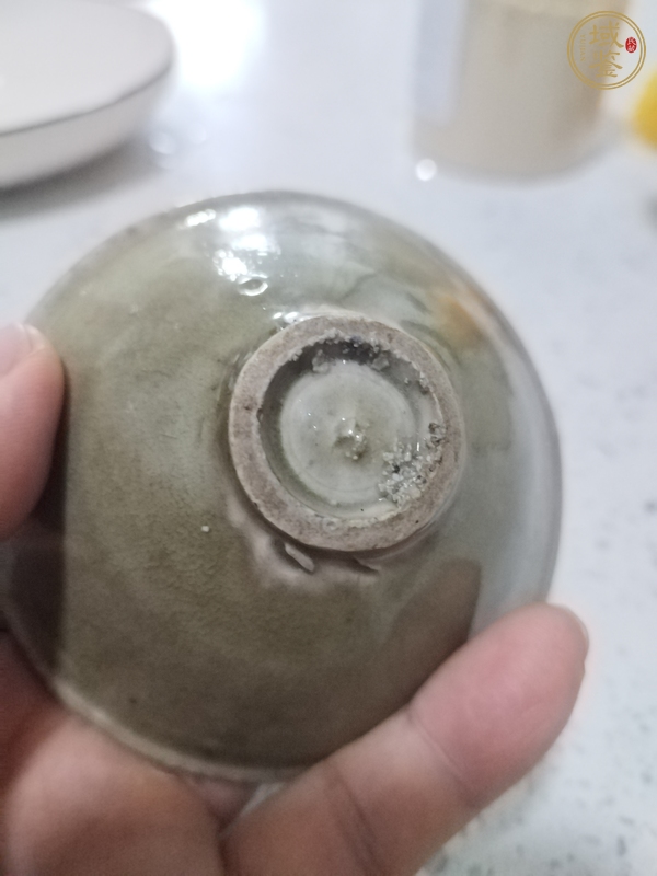 古玩陶瓷宋金耀州窯印花小團(tuán)菊盞真品鑒賞圖