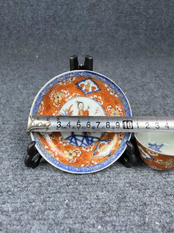 古玩陶瓷青花礬紅人物杯盤拍賣,當前價格2288元