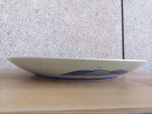 古玩陶瓷山水紋青花盤拍賣,當前價格550元