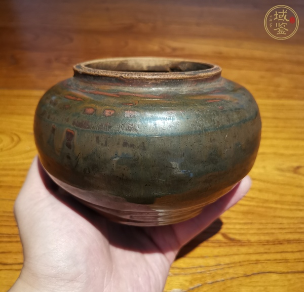 古玩陶瓷磁州窯窯變褐釉茶入真品鑒賞圖