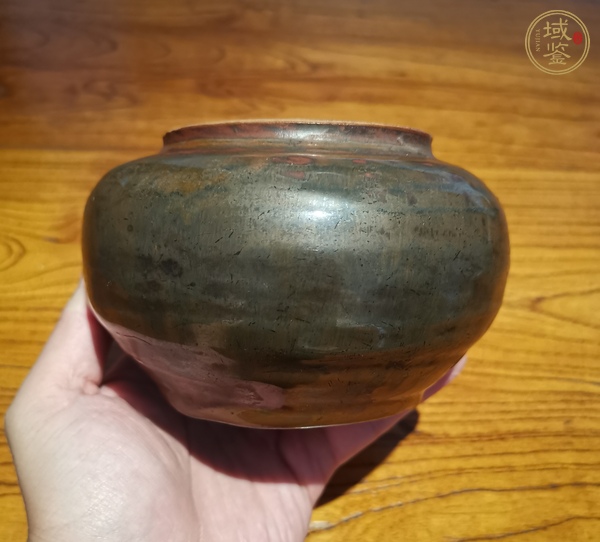 古玩陶瓷磁州窯窯變褐釉茶入真品鑒賞圖