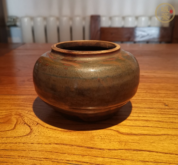 古玩陶瓷磁州窯窯變褐釉茶入真品鑒賞圖