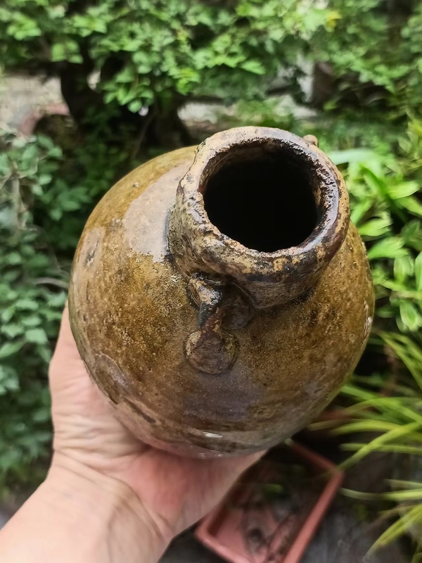 古玩陶瓷唐代褐釉雙系罐拍賣,當前價格299元