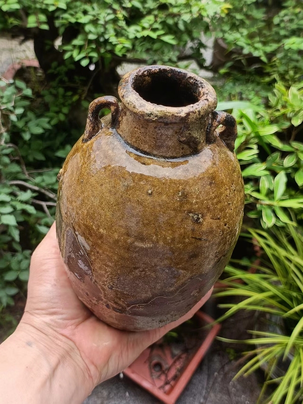 古玩陶瓷唐代褐釉雙系罐拍賣,當前價格299元
