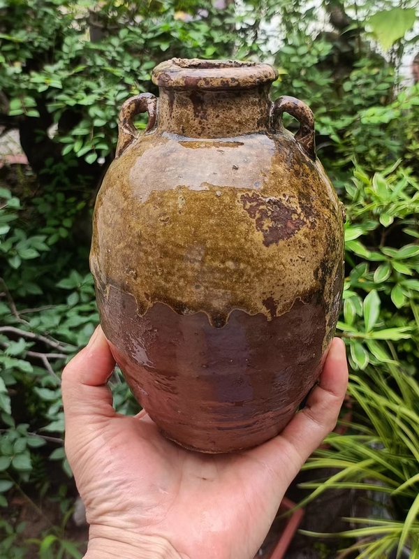 古玩陶瓷唐代褐釉雙系罐拍賣,當前價格299元