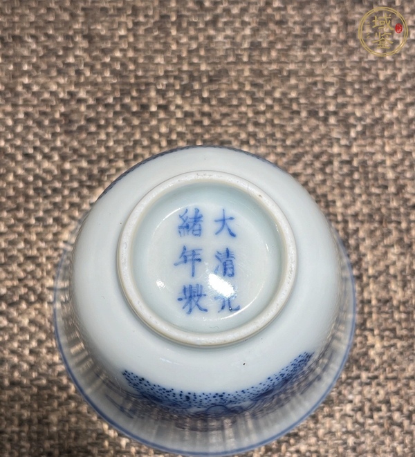 古玩陶瓷青花靈仙祝壽仰鐘杯真品鑒賞圖