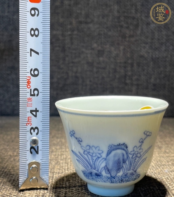 古玩陶瓷青花靈仙祝壽仰鐘杯真品鑒賞圖