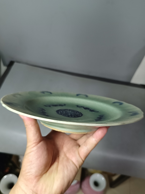 古玩陶瓷清代中期五福同壽大盤拍賣,當前價格700元